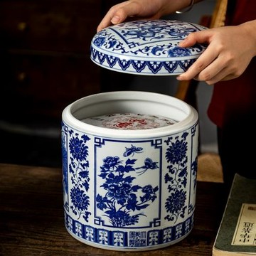 景德鎮陶瓷七子餅普洱茶葉罐大號密封儲物罐子廚房家用雜糧收納盒