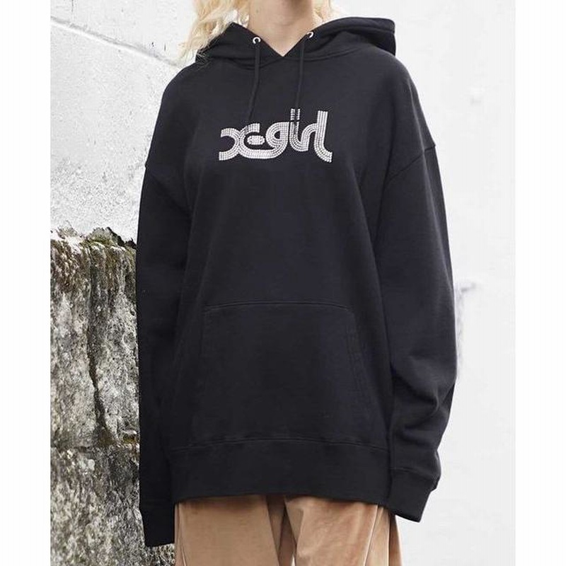 ☆セール SALE☆ エックスガール X-GIRL RHINESTONE LOGO SWEAT HOODIE