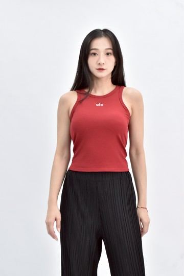 【加購優惠】(S) bra top薄墊字母紅色上衣
