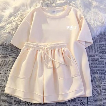 【免運】小個子休閒運動服套裝女 寬鬆短袖+短褲兩件套 顯高跑步健身套裝 學生健身房訓練服