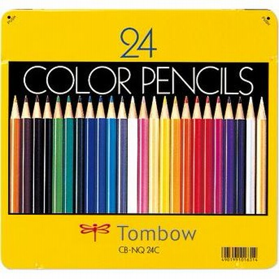 トンボ鉛筆　CB-NQ24C　缶入色鉛筆　24色　NQ