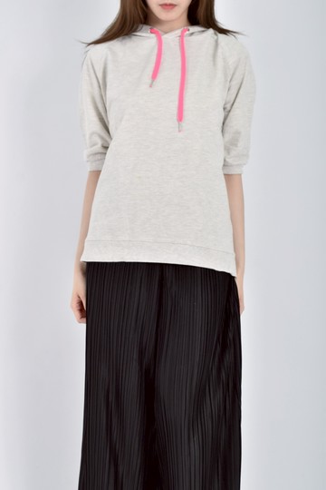 (XL) e hyphen world gallery棉質純棉連帽七分袖灰色長袖上衣