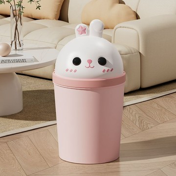 臺灣現/🎀 垃圾桶 腳踏垃圾桶垃圾桶家用帶蓋臥室網紅衛生間廚房客廳大號兔子廁所可愛創意卡通