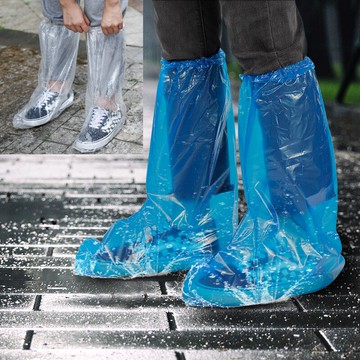 一次性鞋套 拋棄式鞋套 防疫鞋套 一次性鞋套防水雨天加厚防護戶外養殖場靴套防疫漂流耐磨塑料腳套『XY37486』