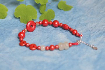 春秋手作 | 高含量帝王砂 | 並蒂蓮 平安扣手鏈 | 闢邪 開運