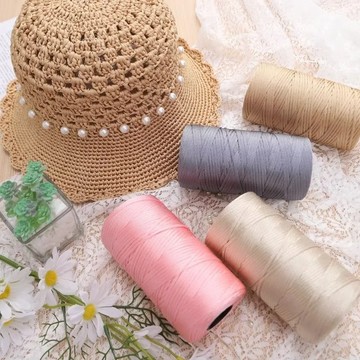 冰麻冰絲線 扁帶絲光冰絲 DIY鉤鞋 鉤夏涼帽子 手編毛線 手工坐墊