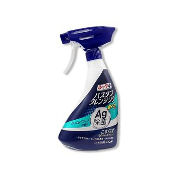 日本LION獅王-LOOK PLUS免刷洗Ag銀離子去除粉紅垢浴缸噴霧清潔劑500ml/藍瓶-草本香綠標(約60秒瞬效洗淨版,衛浴清潔除水垢,浴廁地板消臭)