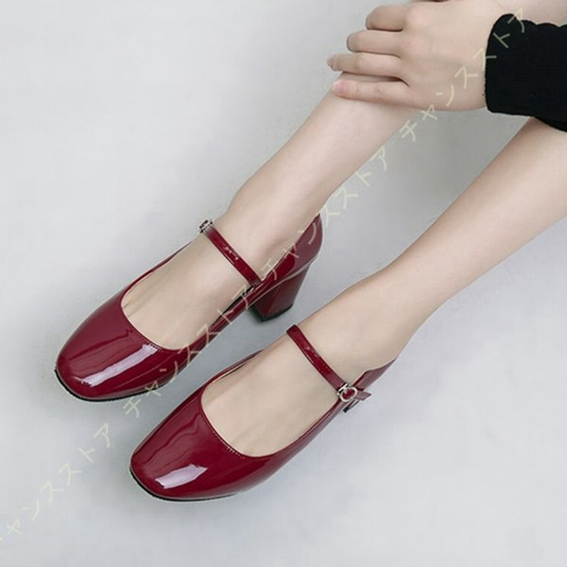 厚底パンプス 黒 レディース スクエアトゥ Ohnitayaファッション