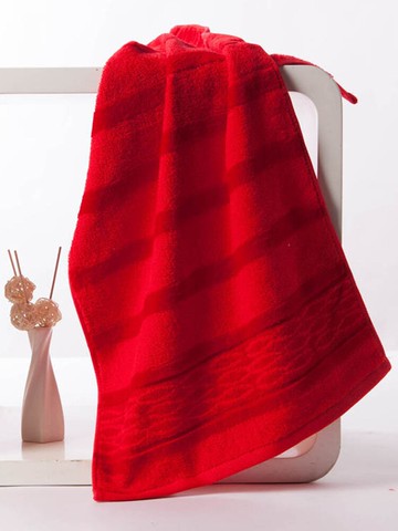 2條裝金號純棉大紅色毛巾婚慶結婚陪嫁回禮全棉洗臉面巾本命年牛