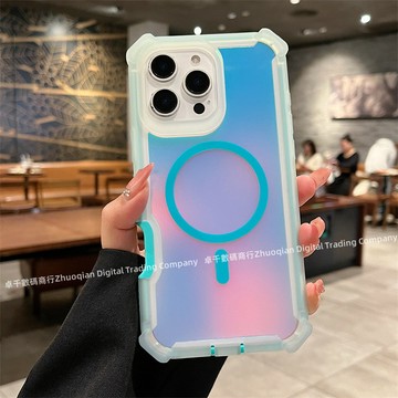 漸變雙色 加厚氣囊 磁吸無線充 手機殼 適用 蘋果 iPhone 17 16 15 14 13 Pro max 保護殼