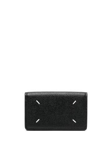 Maison Margiela - four-stitch leather card holder - men - Leather - One Size - Black