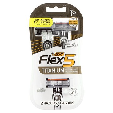 BIC, Flex 5，男士一次性剃刀，2 把