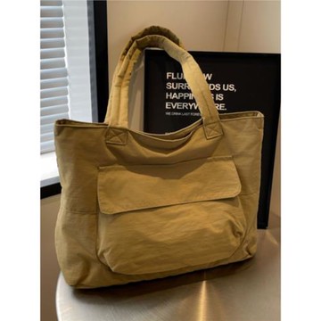 春季大容量帆布包包女休閑簡約通勤手提袋百搭學生上課單肩托特包