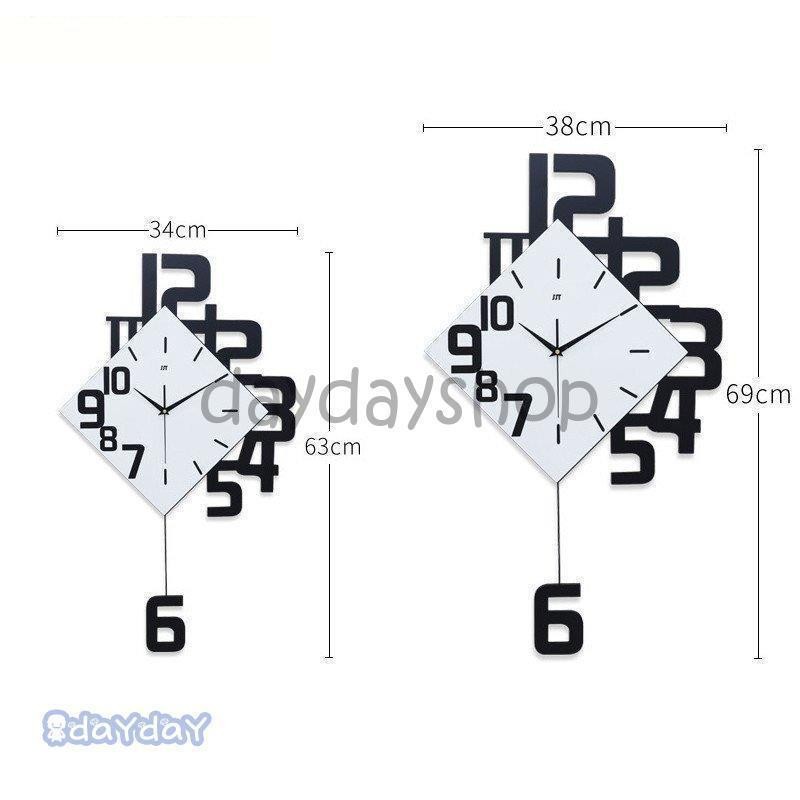 壁掛け時計 モダン リビング サイレント | LINEショッピング