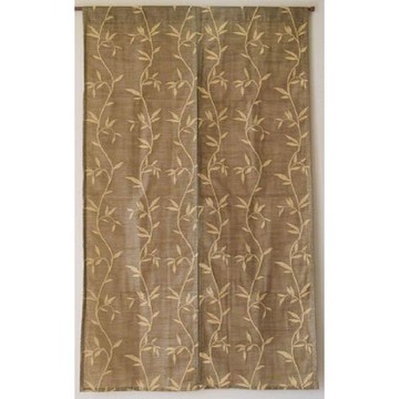 竹之舞─雙層緹花精緻門簾(米/灰)W90cm*H90cm/隔間簾/風水簾/掛簾/玄關簾/台灣製MIT【宜欣居傢飾】