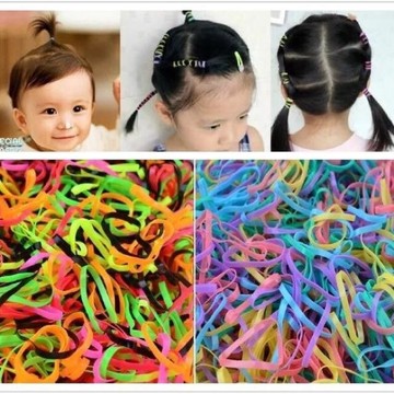 兒童髮繩 髮圈 橡皮筋 綁髮神器 果凍色髮圈 螢光色髮繩 大包裝髮飾 3000條髮圈 幼兒髮飾 髮飾批發 超值髮圈組