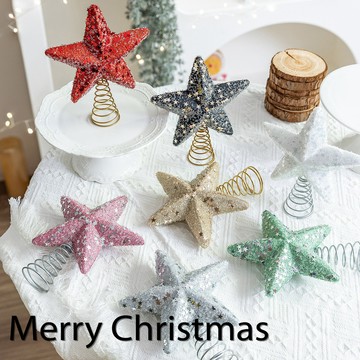 聖誕裝飾🎄 聖誕裝飾品聖誕裝飾樹頂星泡沫五角星星粘鑽粉聖誕樹頂部裝扮佈置