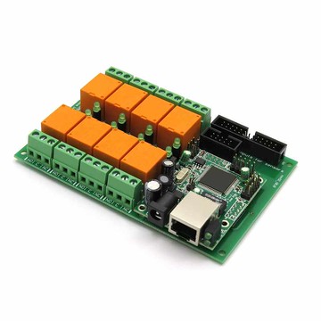 Denkovi 以太網中繼控制器模塊 Web服務器IP 溫度傳感器LM35DZ SNMP Web Android iOS 12VDC [2美國直購]