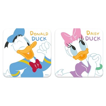 收納王妃 米奇家族 珪藻土杯墊 方 2入  10 x 10 x 0.9cm  唐老鴨&黛西  1組