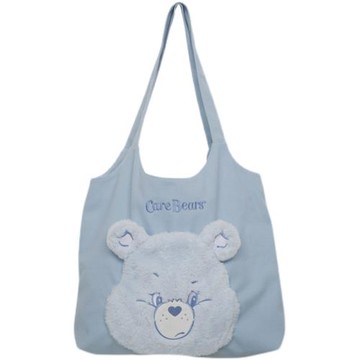 Carebears可愛小熊帆布大容量單肩包包女包新款托特包女