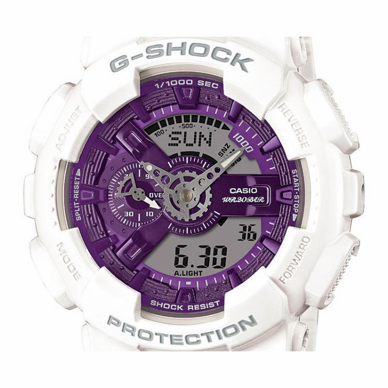 G-SHOCK プレシャスハートセレクション GA-110WS-7AJF ホワイト＆パープル CASIO カシオ Gショック デジタル＆アナログ  コンビネーション 白 紫 メンズ 腕時計 | LINEショッピング