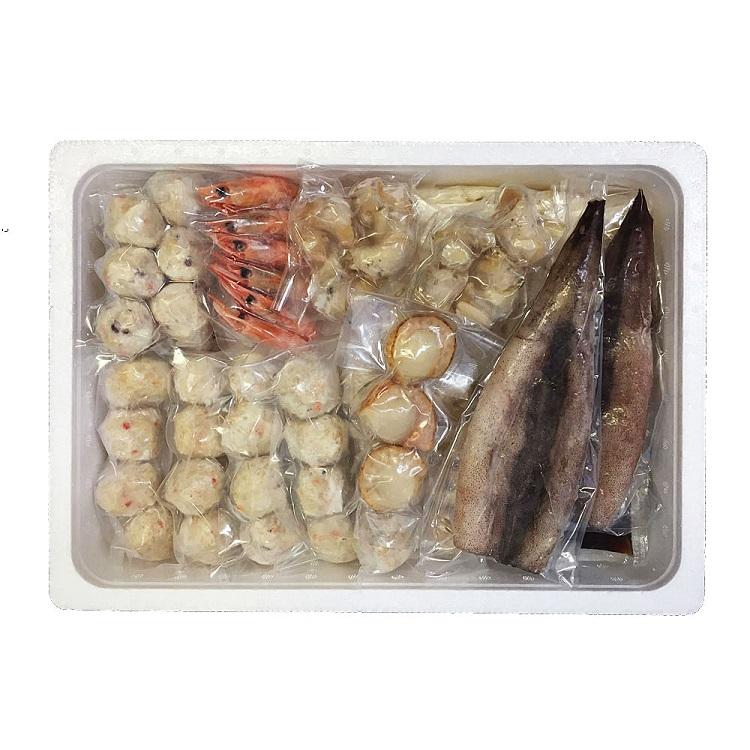 北海道 海鮮つみれ鍋 Eセット(かに入×8、えび入×8、とりごぼう×8、たこ入×12、海老×6、帆立×3、いか×2、つぶ×2袋冷凍うどん×1) 鍋セット 海鮮鍋セット