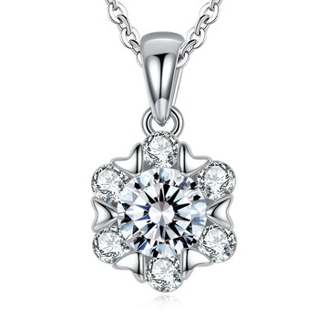 925純銀項鍊．0.8克拉｜定情真愛．客製刻字