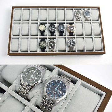 手錶盒 無蓋30格木紋收納盒【NAWA122】