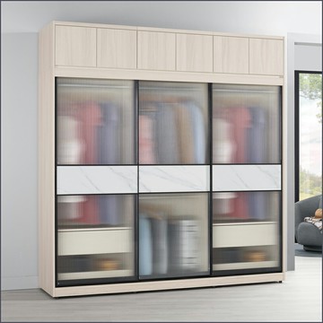 7.5尺被櫥式鋁框滑門(衣櫥+被櫃)二件式 收納衣櫃 玻璃門衣櫥【149A03721】Leader傢居館149-A213+A214+A213