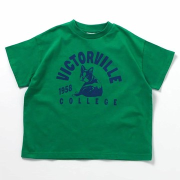 日本 BREEZE - 美式風格印花短袖上衣-法鬥狗狗-草綠