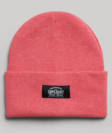 Superdry Women's Women's Classic Knitted Beanie Pink / Camping Pink Marl - Size: 1SIZE