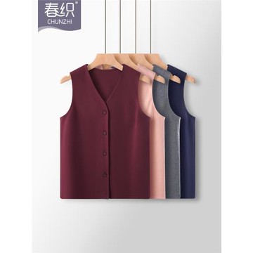 春織老人開衫保暖背心女純棉加厚中老年媽媽馬甲內衣外穿秋冬內搭