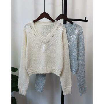 現貨+預購 針織衫長袖毛衣-氣質設計款短版針織毛衣女上衣3色74jl45【獨家進口】【米蘭精品】