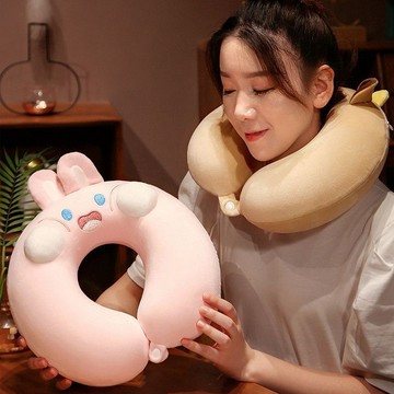 U型枕🎀 護頸U型枕頭便攜式卡通頸枕辦公室寢室枕頭午休助眠頸椎飛機用枕
