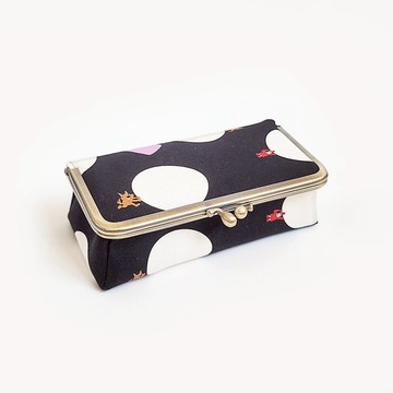 【Simple Zone】Boing Boing 鏡子 化妝盒 珠寶盒 首飾盒 化妝包 防潑水 - 燒仙草湯圓 黑色(BO-2039K)