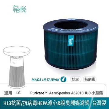 怡悅 抗病毒 HEPA 適 LG AS201SHU0 AeroSpeaker 小蘑菇 空氣清淨機