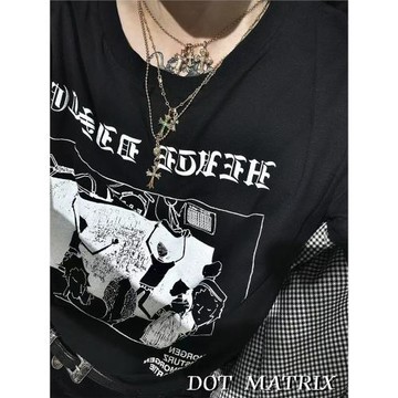 ERD憂郁的富二代HEUDE DISCO朋克風潮牌寬松短袖T恤