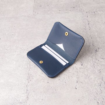 對開名片夾Bifold Business Card Holder/ 藍Blue /免費刻字