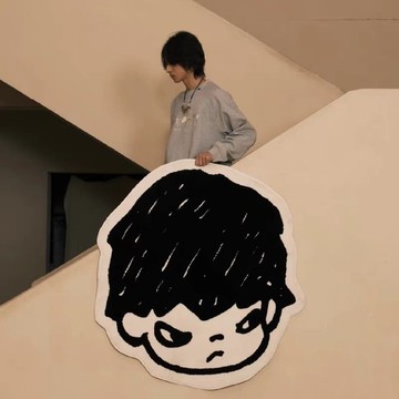 【台灣發貨 高品質】泡泡瑪特小野仿羊絨地毯臥室加厚地墊ins風兒童房防滑腳墊入戶墊