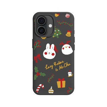 iPhone 16 SolidX 黑 - 懶散兔與啾先生 Lazy Rabbit and Mr.Chu - About Christmas
