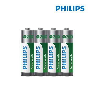 PHILIPS 飛利浦  AA 3號 2000mAh 低自放鎳氫充電電池(4入)