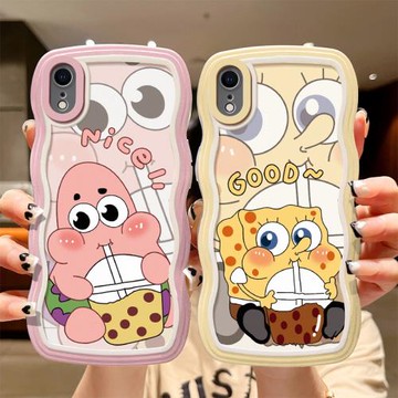 適用蘋果XR手機殼簡約ins風A2108日韓可愛女iphonexr卡通學生軟殼iphinexr派大星pg硅膠全包。平果xr海綿寶寶