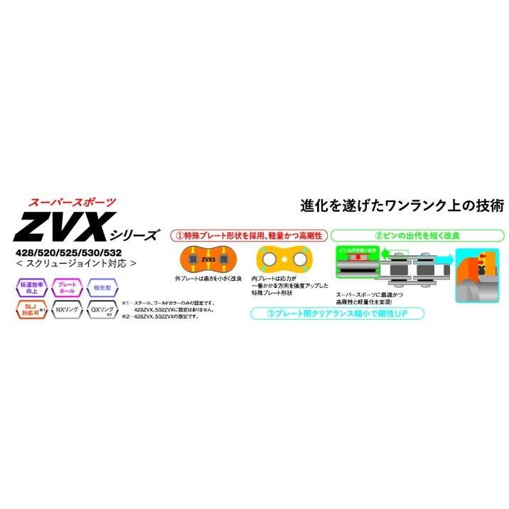 EKシールチェーン 520ZVX3 98L スチール SLJ（スクリュージョイント） EKチェーン（江沼チェーン） 通販  LINEポイント最大0.5%GET | LINEショッピング