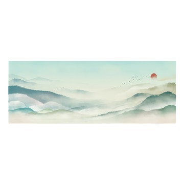 24mama 掛畫 單聯式 古典 無框畫  80 x 30cm  水墨山水 多色
