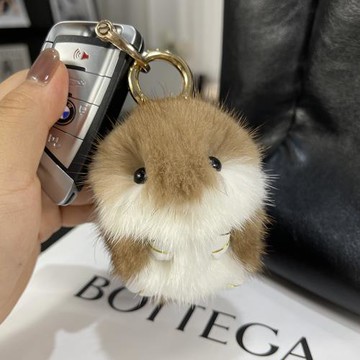 水貂毛可愛小倉鼠汽車鑰匙扣網紅小松鼠毛絨皮草公仔玩偶包包掛飾