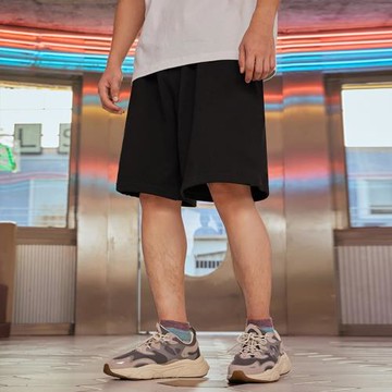 夏季純色寬松短褲男潮牌ins運動褲加肥加大五分褲大碼褲子純棉褲