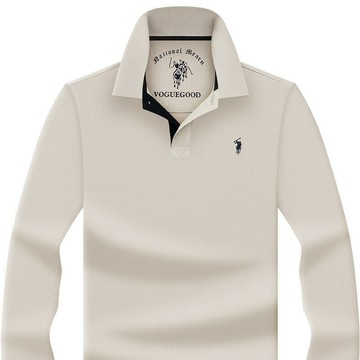 【新款熱賣】多色可選長袖全棉POLO衫小馬標刺繡男士春秋翻領高檔輕商務體恤衫