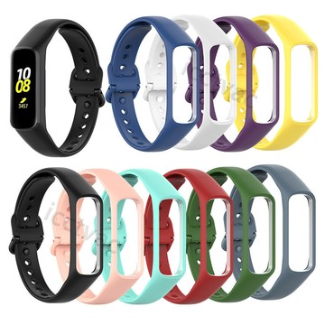 【免運】適用於三星 samsung galaxy fit e手環純色一體 R375一體純色表帶