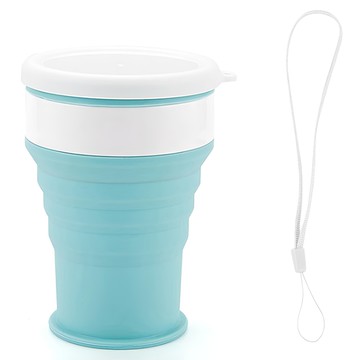 鉑金級環保矽膠摺疊杯碗350ml 蒂芬妮藍 輕巧便攜 食品級矽膠 冷熱皆宜  1個