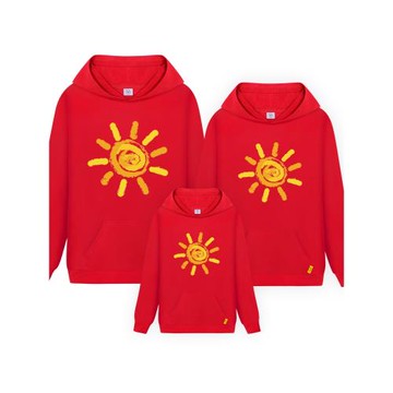 高端親子裝春裝一家三口四口太陽連帽衛衣炸街母子母女全家裝洋氣